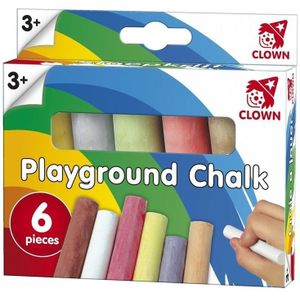 12 Pakjes stoepkrijtjes voor kinderen 6 stuks - Clown stoepkrijt - Buitenspeelgoed