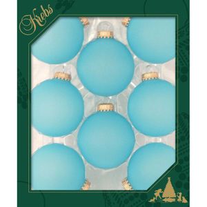 8x Spa Frost blauwe glazen kerstballen mat 7 cm kerstboomversiering - Kerstversiering/kerstdecoratie blauw