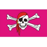 Roze piratenvlag 150 x 90 cm