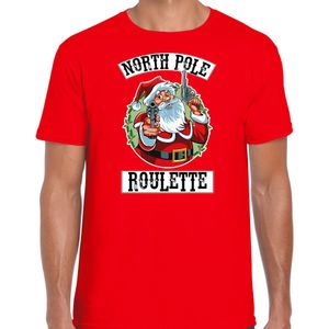 Fout Kerstshirt / Kerst t-shirt Northpole roulette rood voor heren - Kerstkleding / Christmas outfit