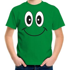 Bellatio Decorations Verkleed t-shirt voor kinderen/jongens - smiley - groen - feestkleding