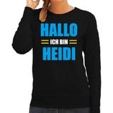 Apres ski trui Hallo ich bin Heidi zwart  dames - Wintersport sweater - Foute apres ski outfit/ kleding/ verkleedkleding