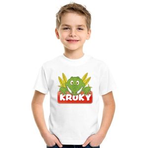 Kroky de krokodil t-shirt wit voor kinderen - unisex - krokodillen shirt - kinderkleding / kleding