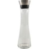 Svenska Living Karaf met schenkdop - 2x - glas/RVS - 1L - schenkkan