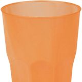 Santex drinkglazen frosted - oranje - 6x - 420 ml - onbreekbaar kunststof - Cocktailglazen
