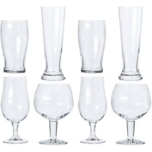 Verschillende bierglazen set 8 stuks - Glazen voor bier - Speciaal bier - Proefglazen set