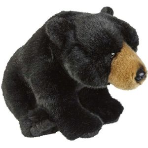 Pluche Zwarte Beer Knuffel 28 cm - Beren Bosdieren Knuffels - Speelgoed Voor Kinderen