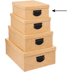 5Five Opbergdoos/box - 6x - goudgeel - L28 x B22 x H11 cm - Stevig karton - Industrialbox