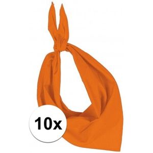 10x Zakdoek bandana oranje - hoofddoekjes