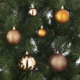 46x stuks kunststof kerstballen koper bruin 4, 6 en 8 cm - Kerstboomversiering/boomversiering/kerstversiering
