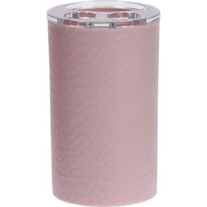 Roze tandenborstel houder 11 cm - 300 ml - Badkameraccessoires - Drinkbeker