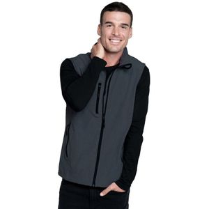 Softshell zomer vest/bodywamer antraciet/zwart voor heren - Herenkleding/dunne jassen - Mouwloze outdoor vesten
