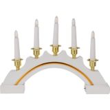 Kaarsenbrug - wit-goud - kunststof - 5 LED - 37 x 5 x 27 cm