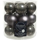 54x stuks kleine kerstballen antraciet (warm grey) van glas 4 cm - mat/glans - Kerstboomversiering