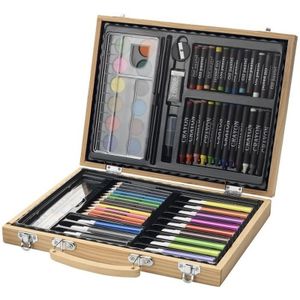 Kleurkoffer 67-delig - potloden / waskrijt / verf en stiften - potlodenkoffer / tekenkoffer