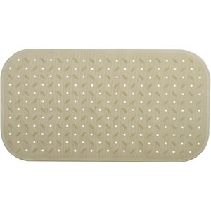 MSV Douche/bad anti-slip mat badkamer - rubber - beige - 36 x 76 cm - met zuignappen