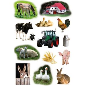 39x Boerderij dieren stickers - kinderstickers - stickervellen - knutselspullen