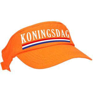 2x stuks oranje Koningsdag zonneklep - Nederlandse vlag - Feest pet / sun visor