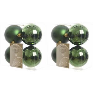 32x Donkergroene kunststof kerstballen 10 cm - Mat/glans - Onbreekbare plastic kerstballen - Kerstboomversiering donkergroen