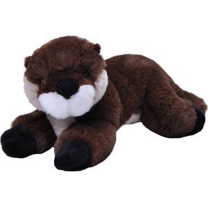 Pluche knuffel dieren Eco-kins rivier otter van  cm. Wildlife speelgoed knuffelbeesten - Cadeau voor kind/jongens/meisjes