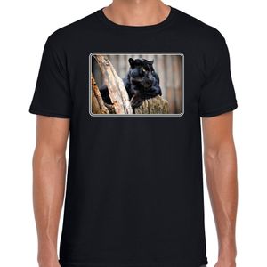 Dieren Shirt met Panters Foto - Zwart - Voor Heren - Natuur / Zwarte Panter Cadeau T-shirt