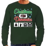 Foute Kersttrui / sweater - Christmas for dummies - groen voor heren - kerstkleding / kerst outfit