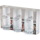 Urban Living longdrink/water/drinkglazen Comptoir - gedecoreerd glas - 6x stuks - 390 ml