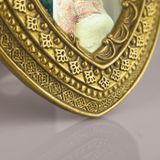 2x stuks kunststof fotolijst hart goud barok geschikt voor een foto van 8 x 8 cm