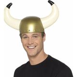 Gouden vikingen helmen voor volwassenen - Verkleed accessoires hoeden/hoofddeksels
