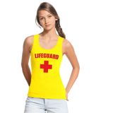 Sexy lifeguard verkleed tanktop geel dames - reddingsbrigade shirt - Verkleedkleding