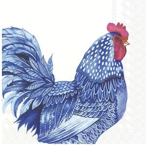 40x Blauwe 3-laags servetten kip 33 x 33 cm - Voorjaar/lente thema