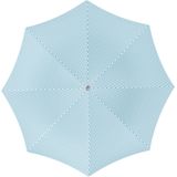 Parasol - lichtblauw/wit - gestreept - D180 cm - UV-bescherming - incl. draagtas