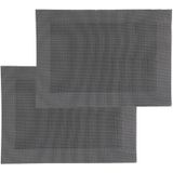Set van 12x stuks placemats zwart - texaline - 50 x 35 cm - Onderleggers