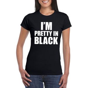 I'm pretty in black t-shirt zwart dames