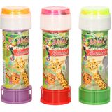 4x Jungle/safari dieren bellenblaas flesjes met spelletje 60 ml voor kinderen - Uitdeelspeelgoed - Grabbelton speelgoed