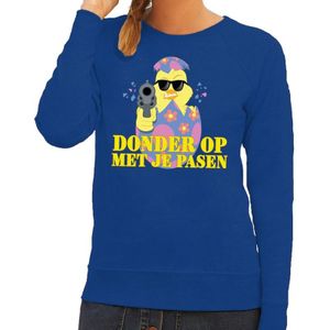Fout Paas sweater blauw donder op met je Pasen voor dames - Pasen trui