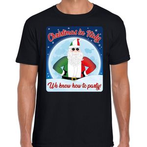 Fout Italie Kerst t-shirt / shirt - Christmas in Italy we know how to party - zwart voor heren - kerstkleding / kerst outfit