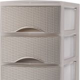 Plasticforte Ladeblokje/bureau organizer met 4x lades - beige - L18 x B25 x H33 cm