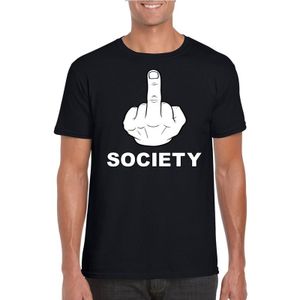 Fuck society t-shirt zwart - heren - katoen