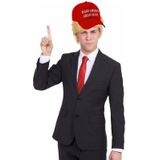 Feestpet make America great again rood met blonde pruik en rode stropdas voor volwassenen - Donald Trump - verkleed kostuum / carnavalskleding