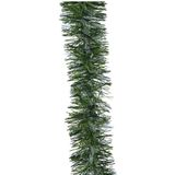 Decoris lametta kerstslinger - 6x - groen/transparant - folie - 270 x 7,5 cm