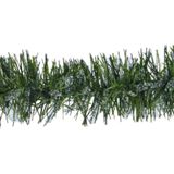 Decoris lametta kerstslinger - 6x - groen/transparant - folie - 270 x 7,5 cm
