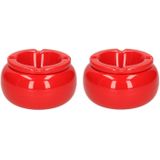 2x stuks Ronde rode stormasbakken 11 cm - Asbakken