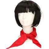 Verkleed set Lou Bandy Gondolier hoedje - beige - met rode hals zakdoek - voor volwassenen - Carnaval