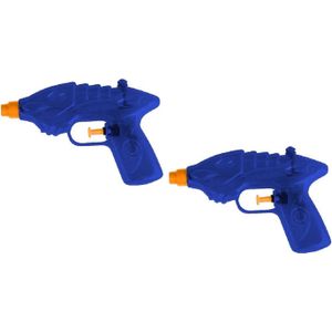 2x Waterpistool/waterpistolen blauw 16,5 cm