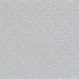 48x Luxe 3-laags servetten met patroon zilver 33 x 33 cm