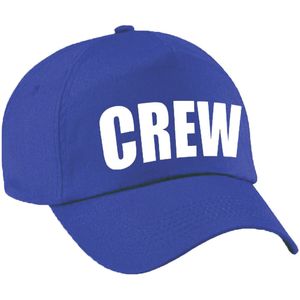 Blauwe crew personeel team pet / baseball cap voor dames en heren - verkleedhoofddeksel
