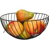 Trendoz Fruitmand/fruitschaal - metaal - zwart rond 25 cm - Draadmand