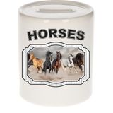 Dieren liefhebber paard spaarpot  9 cm jongens en meisjes - keramiek - Cadeau spaarpotten paarden liefhebber