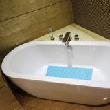 MSV Douche/bad anti-slip mat badkamer - rubber - lichtblauw - 76 x 36 cm - met zuignappen